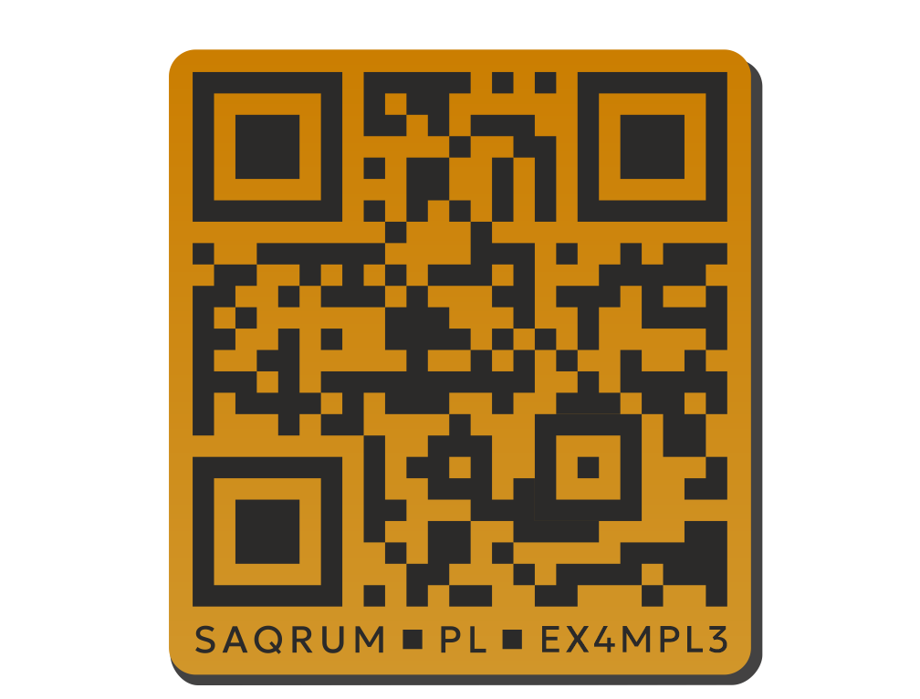 Tabliczka kod QR 58x54mm CopperGold/Black