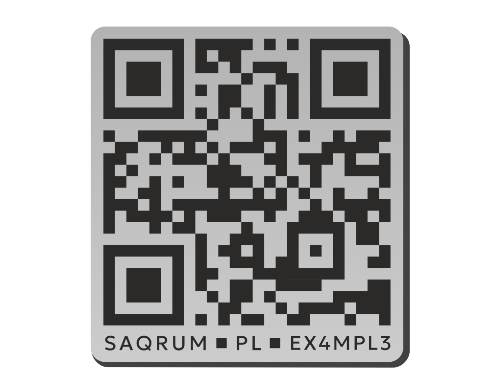 Tabliczka kod QR 58x54mm Silver/Black