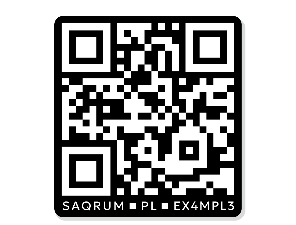 Tabliczka QR saQRum Black/White 58x54mm