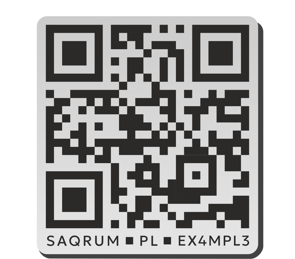 Tabliczka kod QR 70x65mm Alu/Black