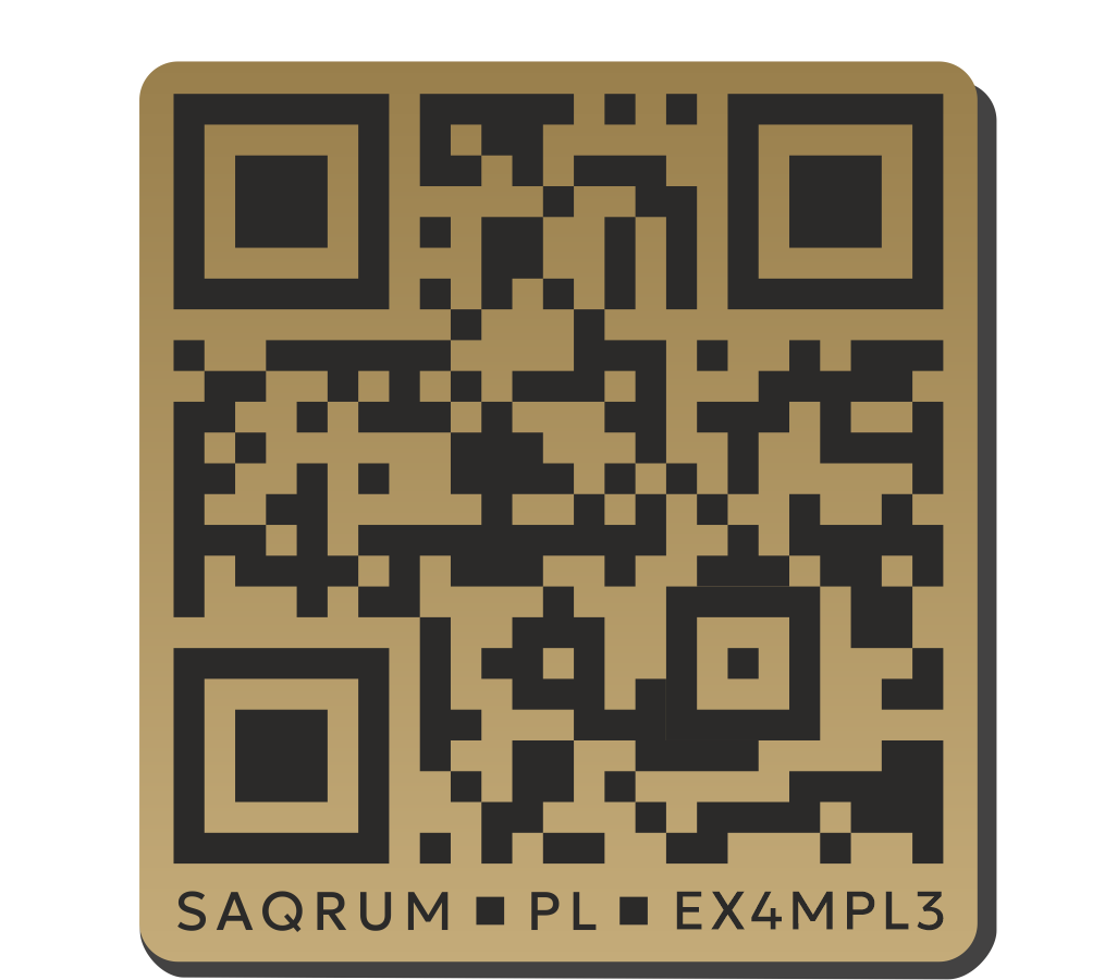 Tabliczka kod QR 70x65mm Gold/Black