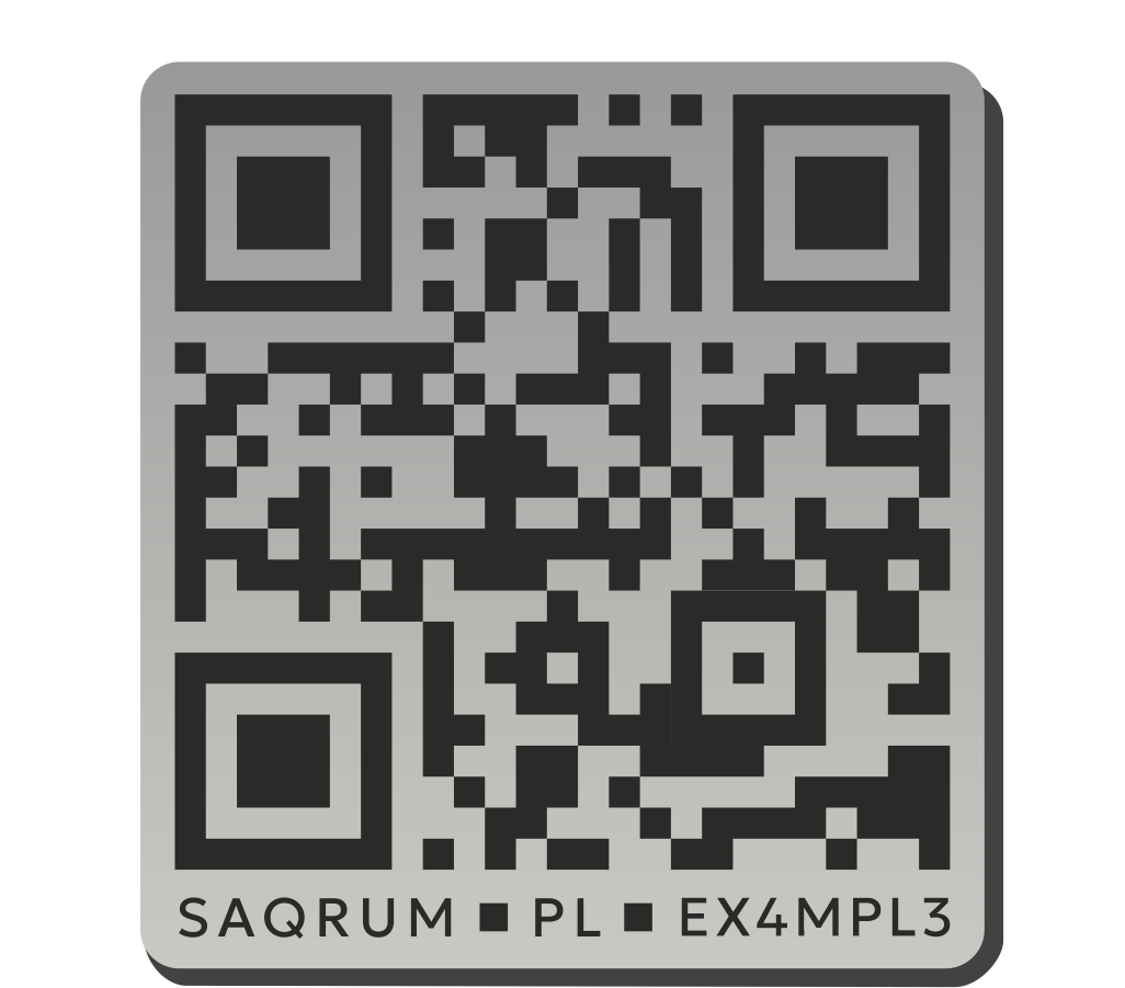 Tabliczka kod QR 70x65mm Silver/Black