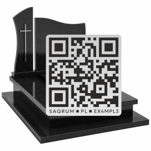 Kod QR na pomnik, nagrobek, kolumbarium + publikacja życiorysu Alu-Black
