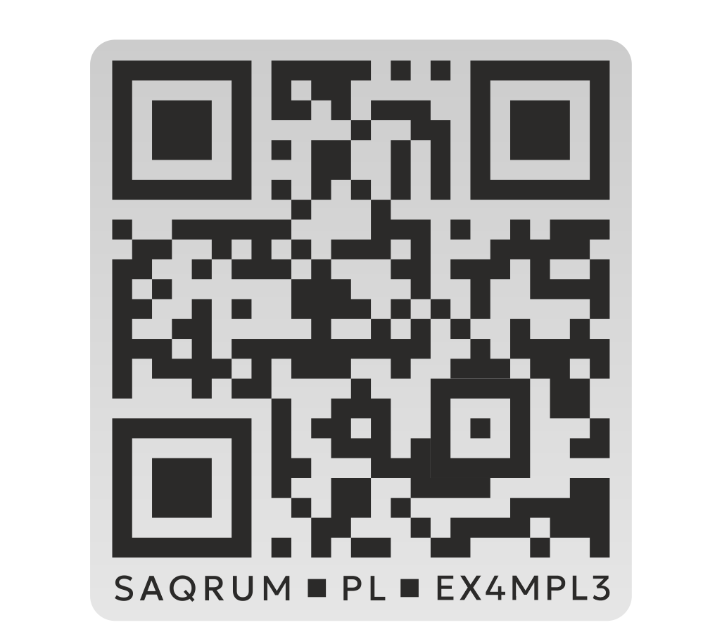 Tabliczka kod QR 70x65mm Alu/Black