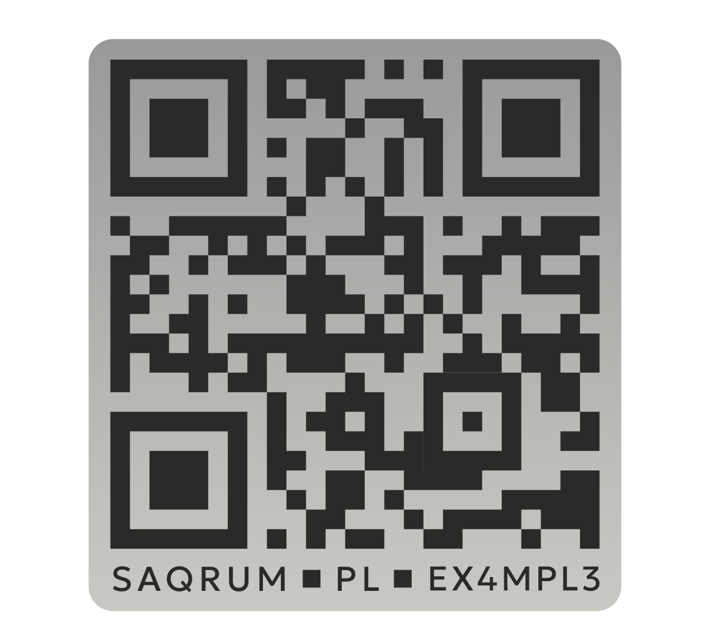 Tabliczka kod QR 70x65mm Silver/Black