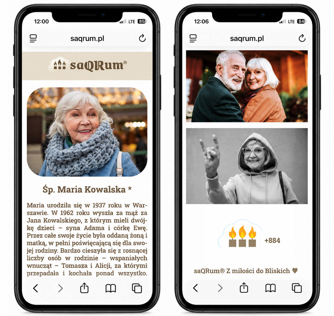 Życiorys saQRum na smartfonie