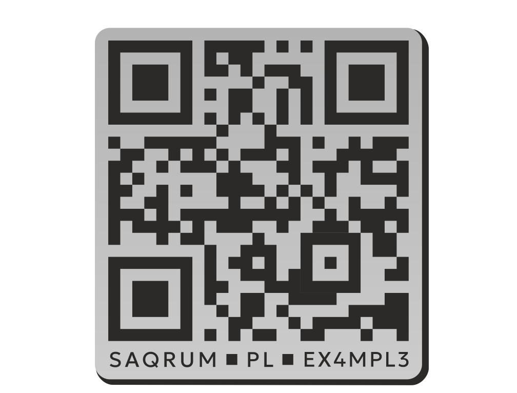 Tabliczka kod QR 58x54mm Silver/Black