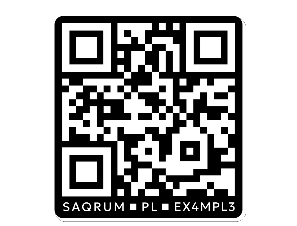 Tabliczka QR saQRum Black/White 58x54mm