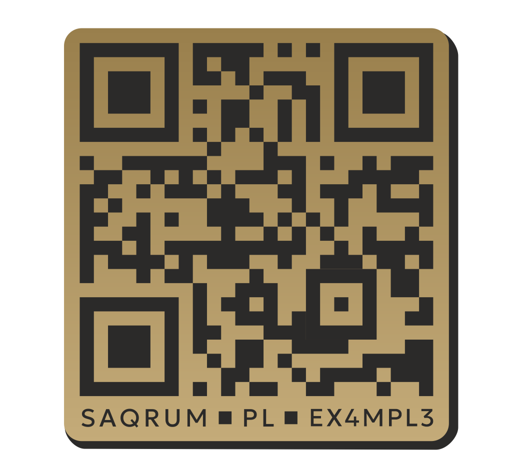 Tabliczka kod QR 70x65mm Gold/Black