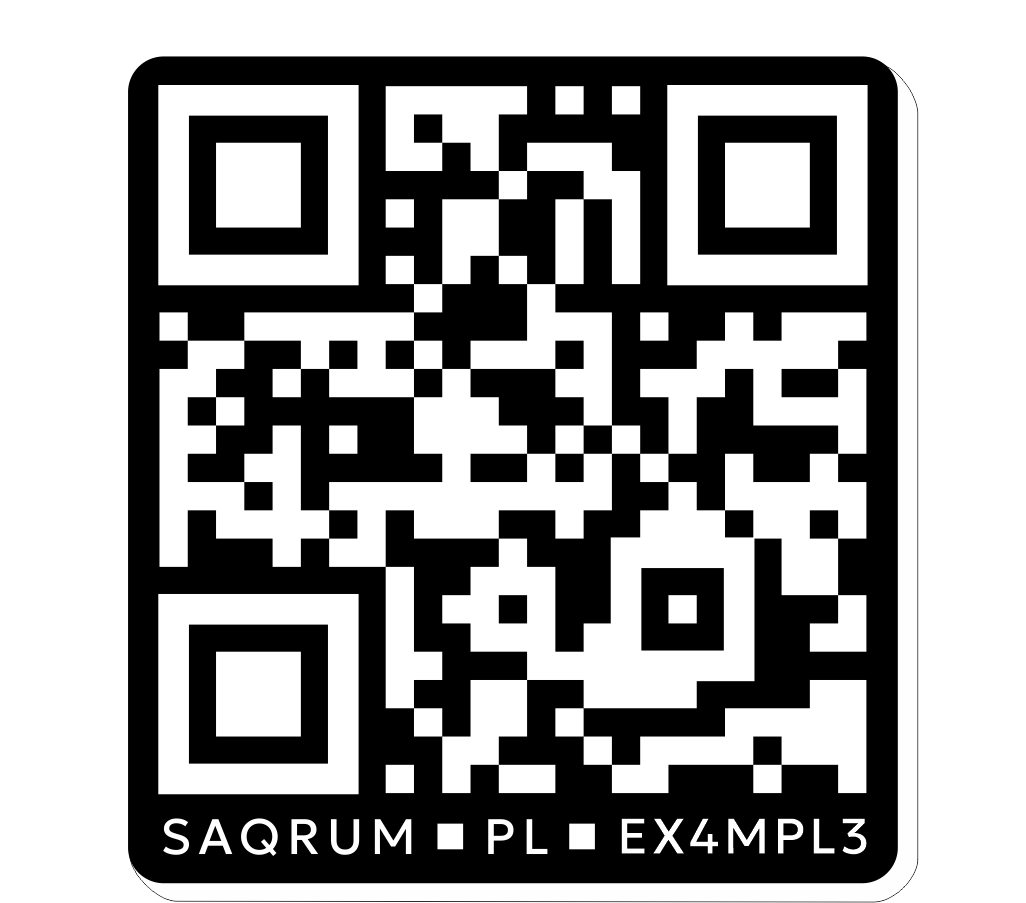 Tabliczka kod QR 70x65mm Black/White