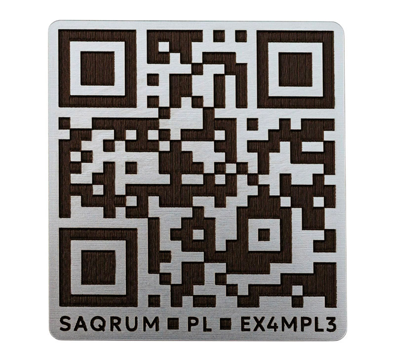 Tabliczka QR saQRum Silver/Black 70x65mm